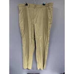 Haggar Forever New Men’s Khaki Pleated Chino Pants 42x30 100% Cotton